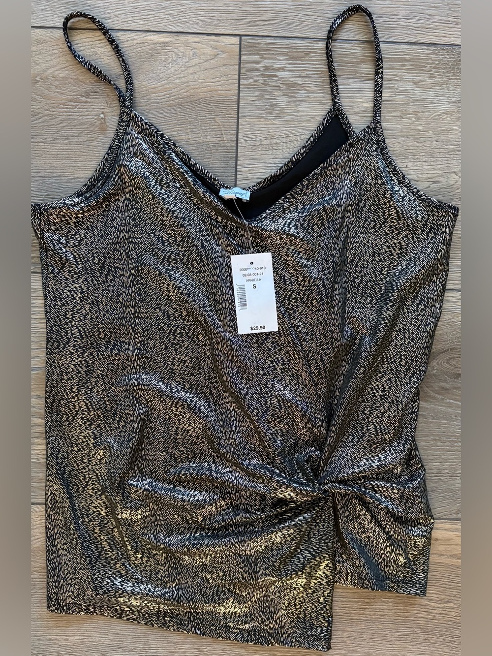 ✨ NWT METALLIC SHIMMER SIDE-KNOT CAMI TOP ✨